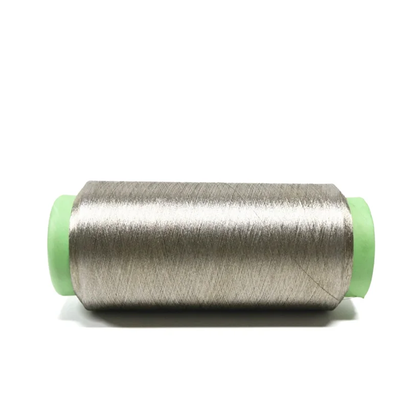 Silver Fiber Yarn Disinfect Anti-static Antiradiation Shielding Antistatic ESD Silver Fiber Yarn for Fabric Garment Cloth