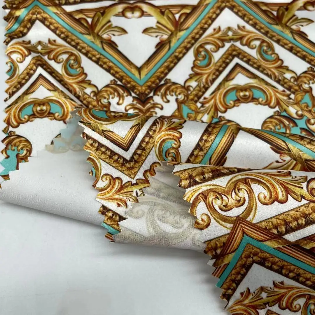 super soft silk print 50D stretch satin fabric for women pajamas