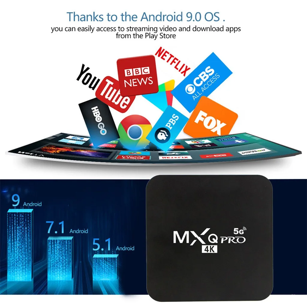  Android tv box MX Q pro 4k 5G Smart HD Декодер каналов кабельного телевидения ТВ приемника iptv декодер компьютерной приставки к телевизору daul Wi-Fi 9