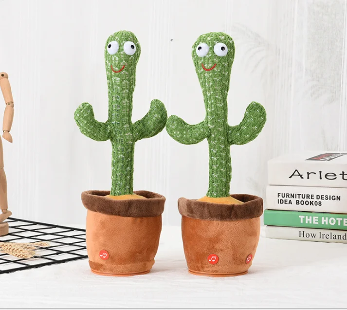 Игрушка-кактус, которая может танцевать и петь, зарядка через USB, очаровательная игрушка-кактус