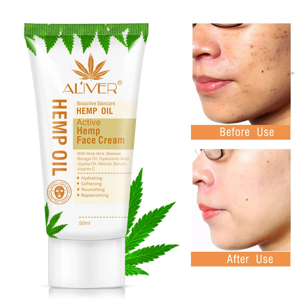 Aliver Bio-Active SKin Care Hemp Oil Hydrating Softening Nourishing Replenishing Active Hemp Face Cream