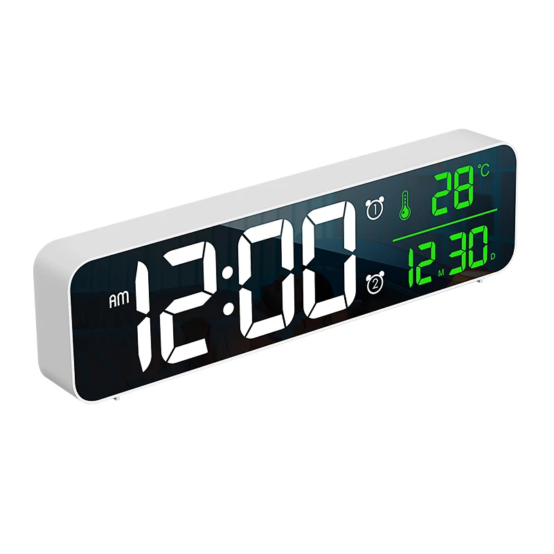 LED Digital Alarm Clock Watch Table Digital Snooze Electronic USB Desktop Mirror Clock