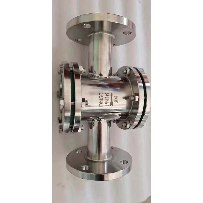 Stainless Steel Carbon Steel Tempered Glass Flanged Double Window Sight Glass