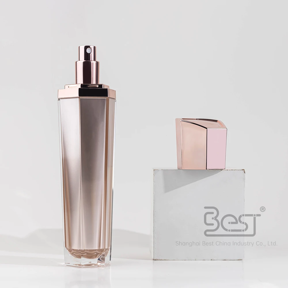 cosmetic body oil acrylic bottle rose gold cosmetic packaging for lotion