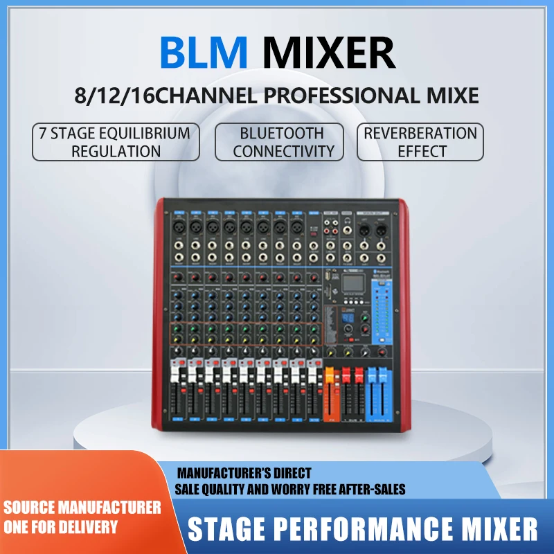 New Design Music Equipment Studio Professional Audio Mixer 8channel dj Digital Mixer Console Microphone Expander Reverb Effector