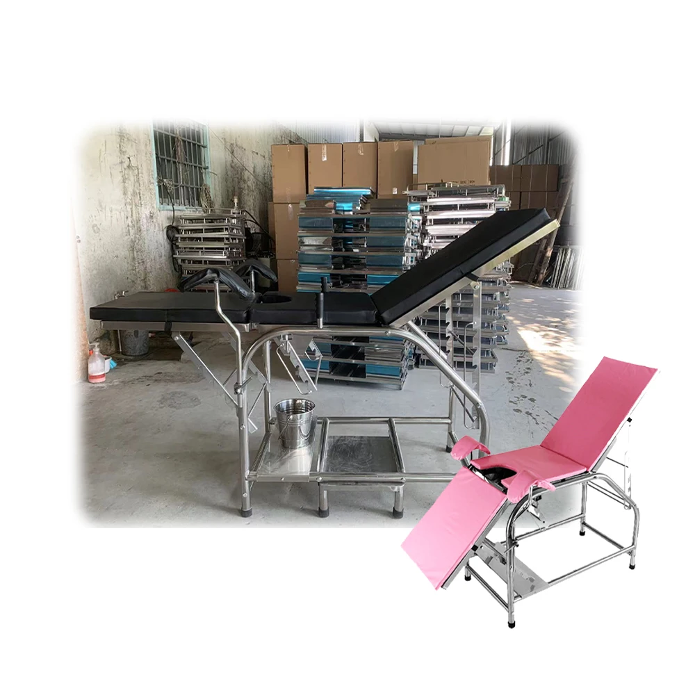 MY-R023K Good quality gynecological examination stainless steel bed hospital table for clinic