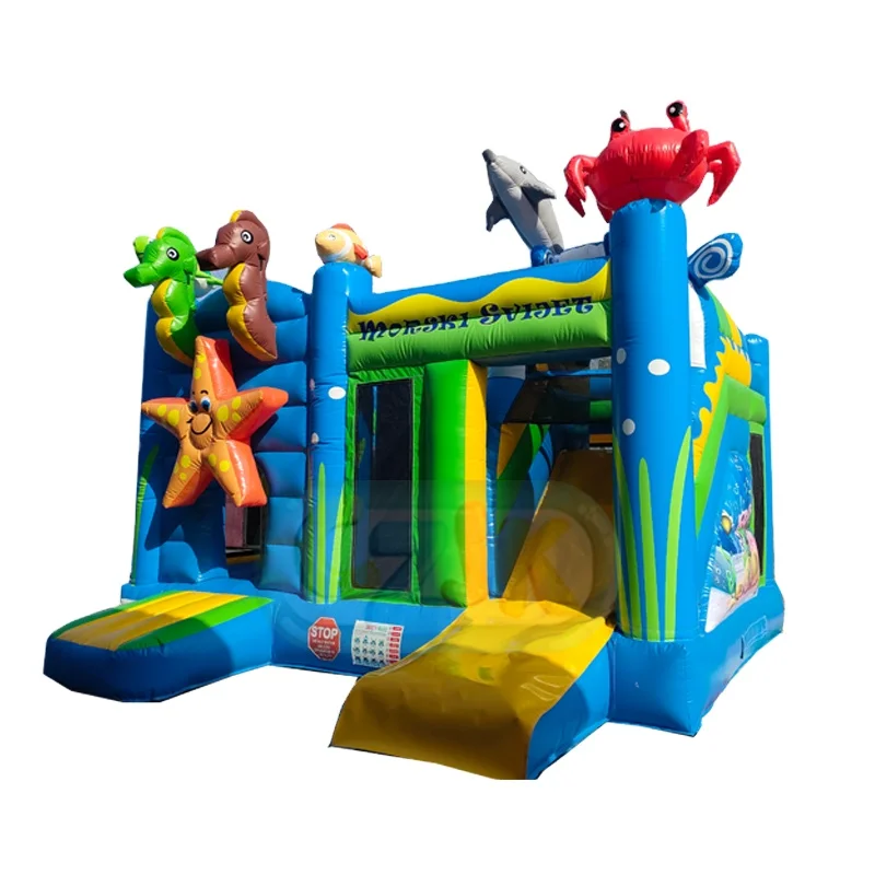Ocean Animal World Popular Inflatable Jumping  Castles Bounce House Inflatables Slide Combo
