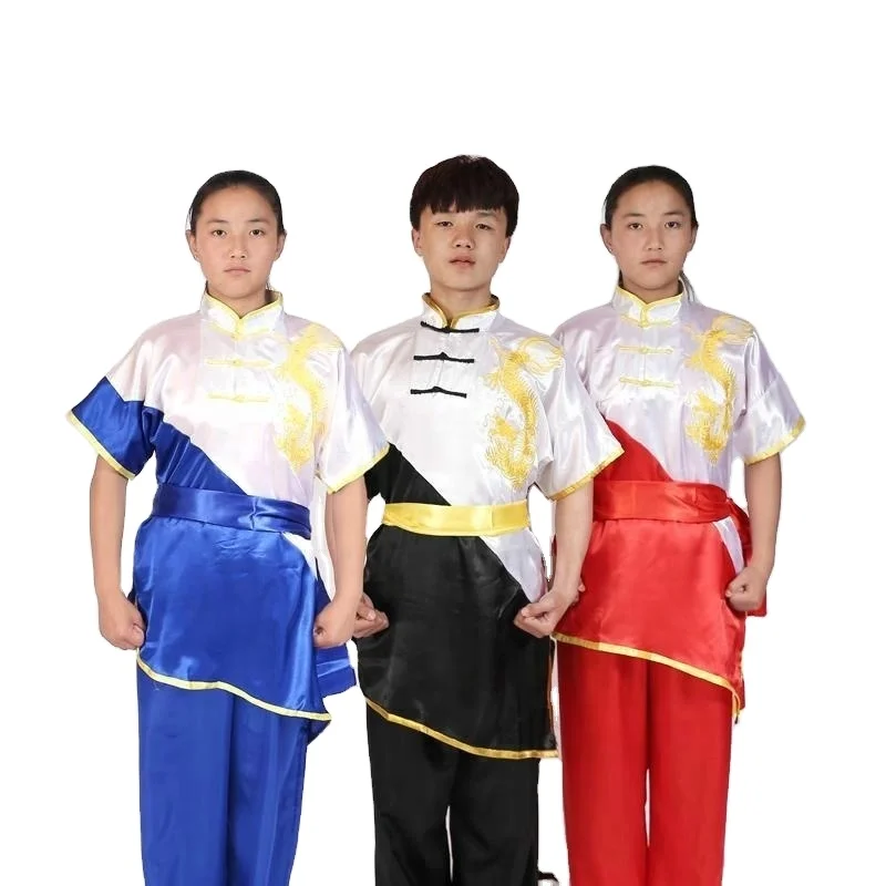 Cheap chinese traditional professional silk martial arts uniforms wushu taichi kung fu uniforms