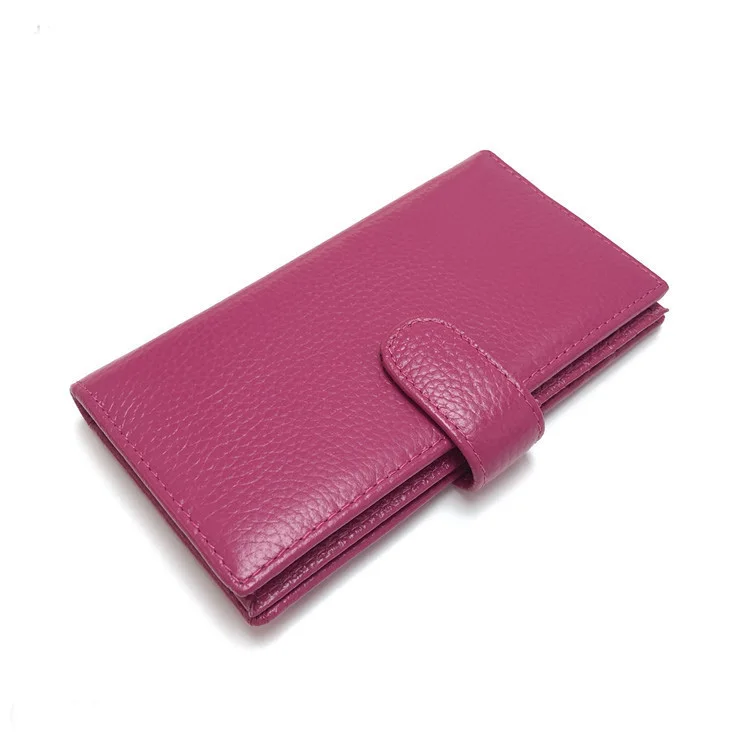 Personalized Custom Genuine Leather Long Vintage Travel Wallet Business Card Holder