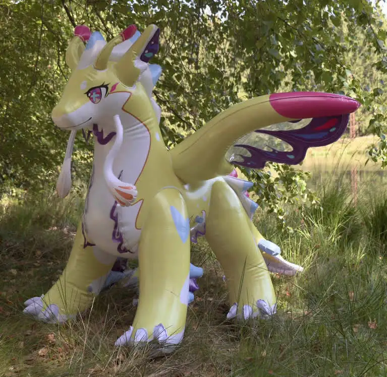 Outdoor decoration inflatable cartoon model nice inflatable sexy dragon with air blower for pool Inflatable anime dragon