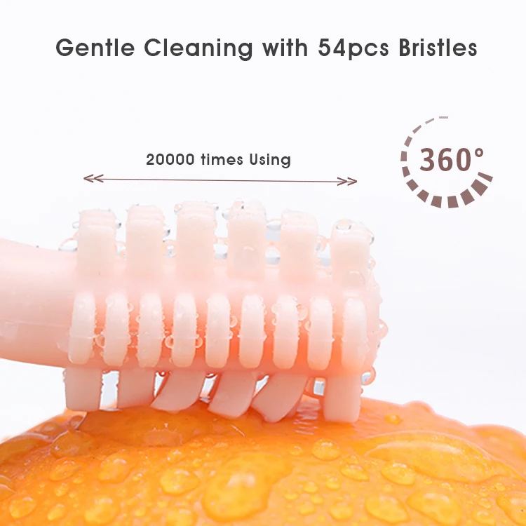 BPA Free Infant Prevent Swallowing Toddler Safety Chewing Grip Baby Gum Care Silicone Toothbrush Teether