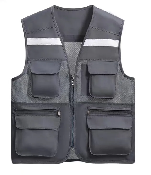 Customized engineer volunteer work wear Hi-Vis reflective work vests with pockets working vest