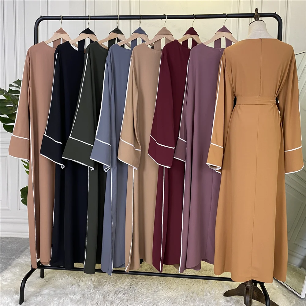  6472 # Nida Abaya однотонная белая отделка для молитвенных мусульманских женщин мусульманские