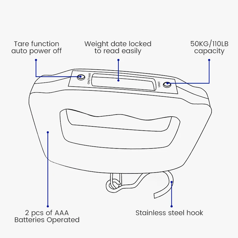 110LB/50KG Luggage Fishing Weighing Hand Scales Digital Weighing Scale