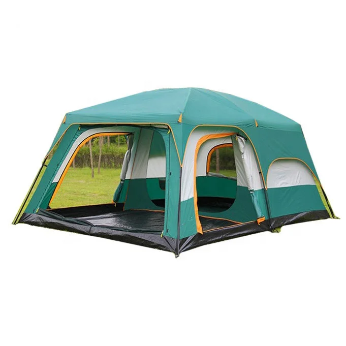 Large 5+ Persons Camping Tent High Quality Double Layer Waterproof Luxury Tent Two Room And One Hall Family Camping Tents