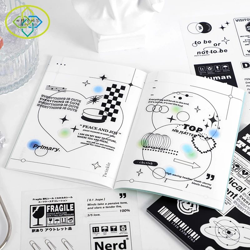 Custom Printing Kids Letter Sticker Sheet Full Color Scrapbook Planner Journal Reusable Sticker Book