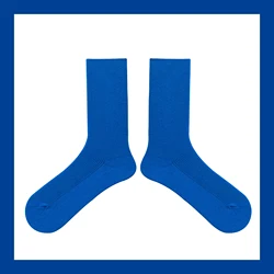 Casual colorful solid colors soft breathable girl tube socks klein blue knitted cotton ankle women socks