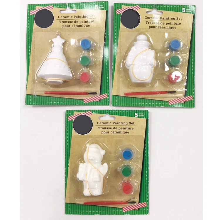 China supplier paint set paint your own hanging ornament snowman decoration DIY christmas home decoration