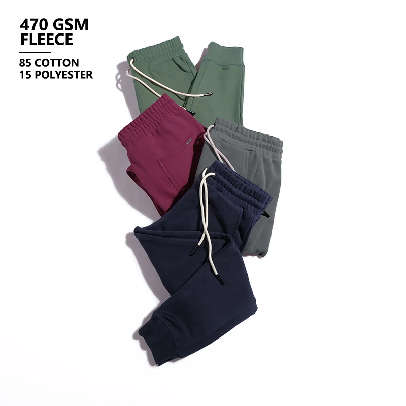 YLS 470 Grams Heavy Weight Drawstring Sweatpants Blanks Custom Puff Print High Quality Joggers for Men