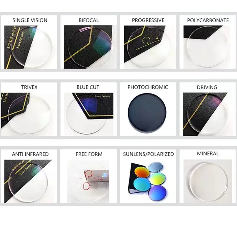 Wholesale optical lenses perice 1.56 blue light block anti-blue HMC progressive lenses for women