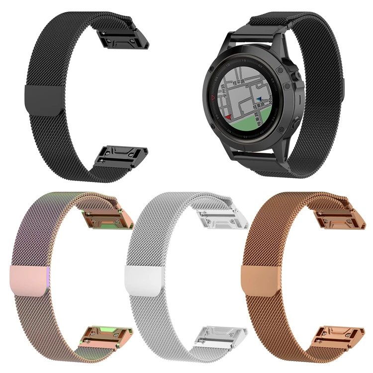 
Milanese Magnetic Quick Fit Watch Band Strap for Garmin Fenix 5 5S 5X 5Plus 5S Plus 5X Plus 