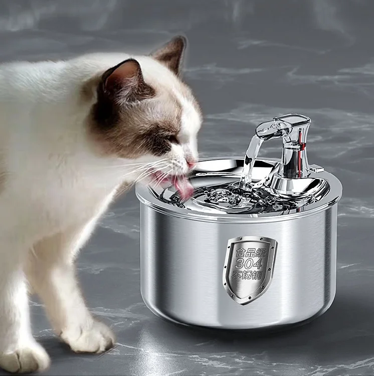 Wholesale 2L Automatic Pet Water Fountain with 304 Stainless Steel Design  Filtration System for Improved Hydration and Health