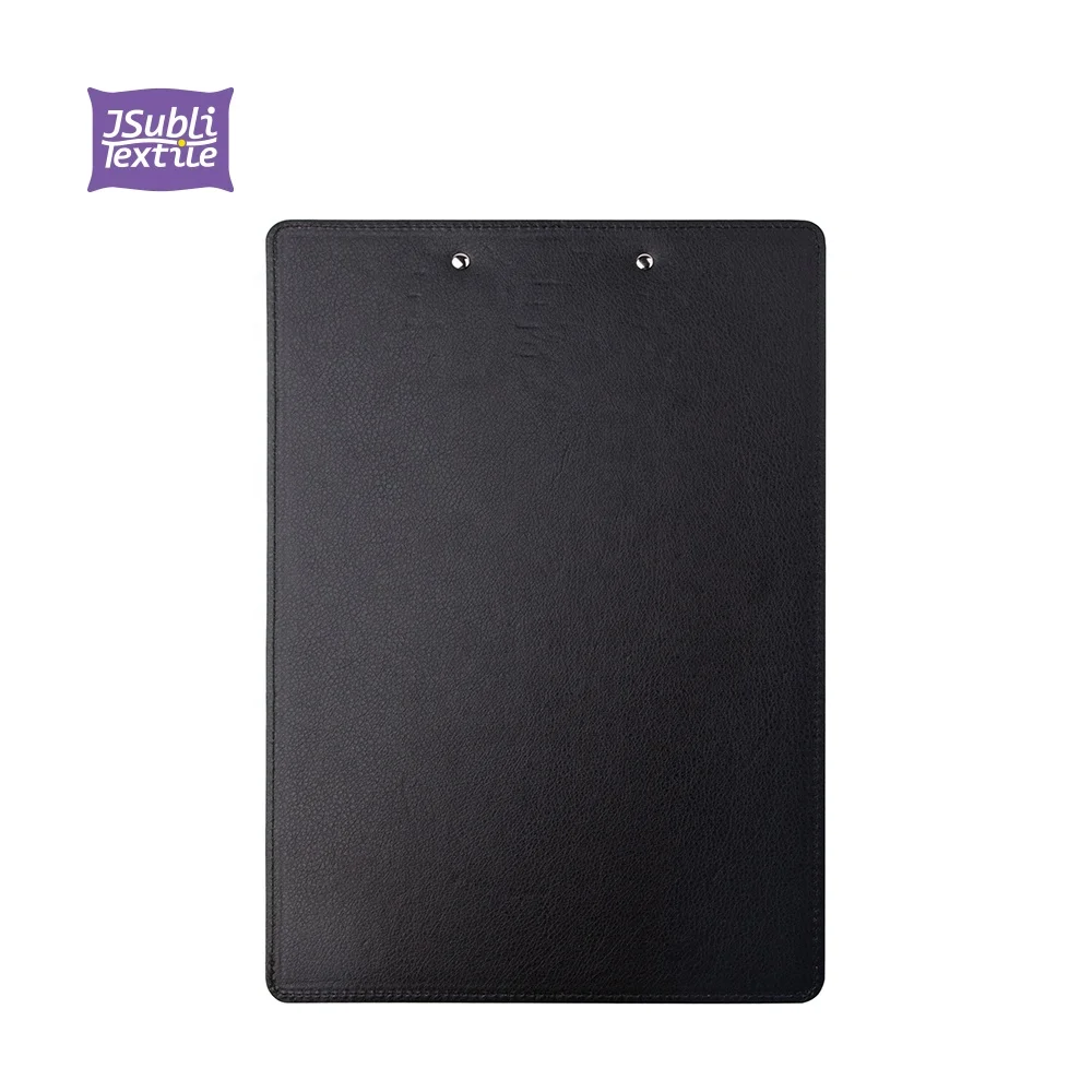 PUCB2231DGY-1 Bestsub Wholesale Custom Sublimation Blanks A4 Size Gray PU Leather File Document Clipboard Folder with Metal Clip