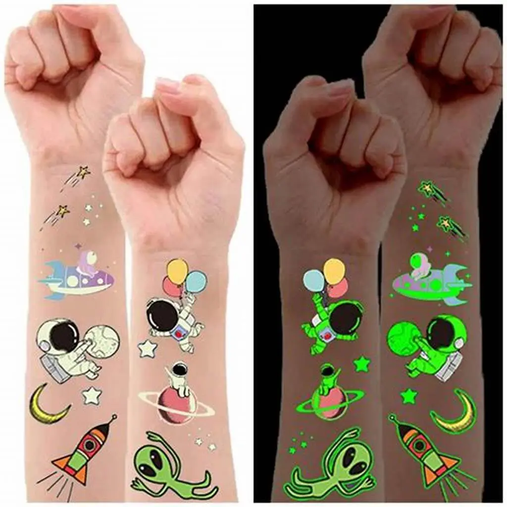 Luminous laser printable temporary tattoo decal paper glows in the dark