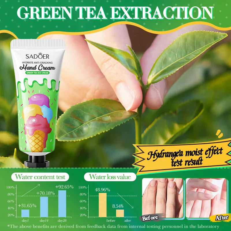 Fruit Fragrance Brightening Hand Cream OEM Brand Green Tea Ice Cream Moisturizing Hand Cream