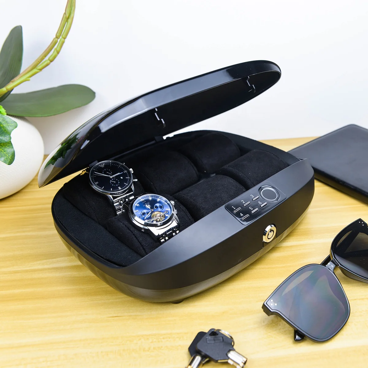 Watch Organizer Box Fingerprint 6 Slots Luxury Watches NEW Arrival Factory Wholesale Travel Gift Carrying Watch