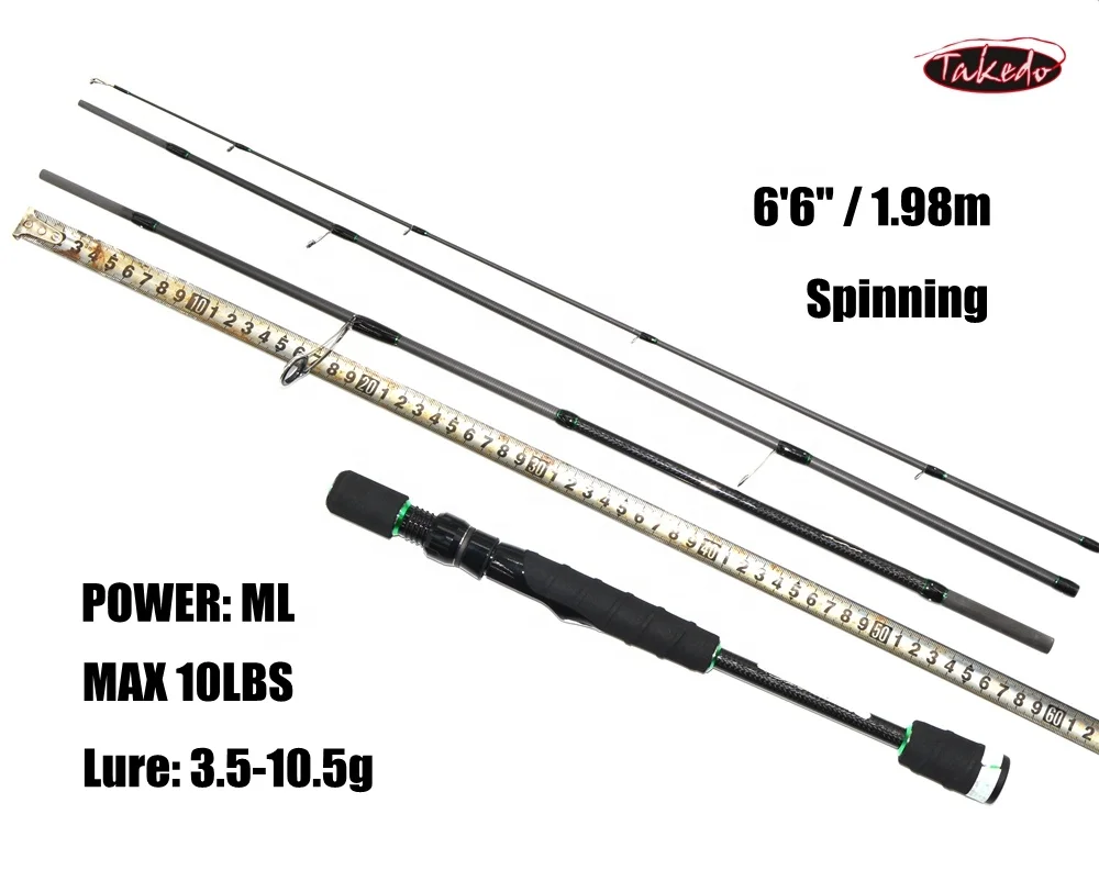 TAKEDO IM8 Carbon Fiber OEM 4 Sections Handle Joint Spin Ning Casting Fuji Guide Travel Fishing Rods