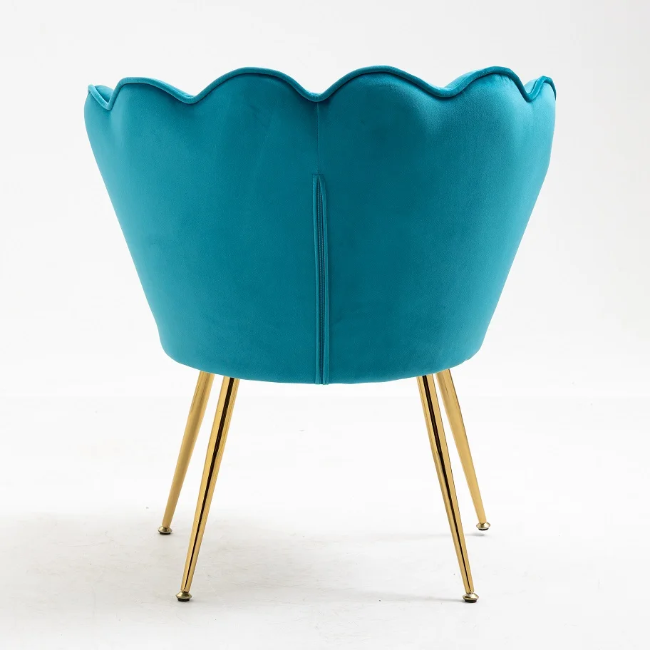Синее бархатное тканевое одиночное кресло для макияжа для квартиры, гостиной или спальни Accent