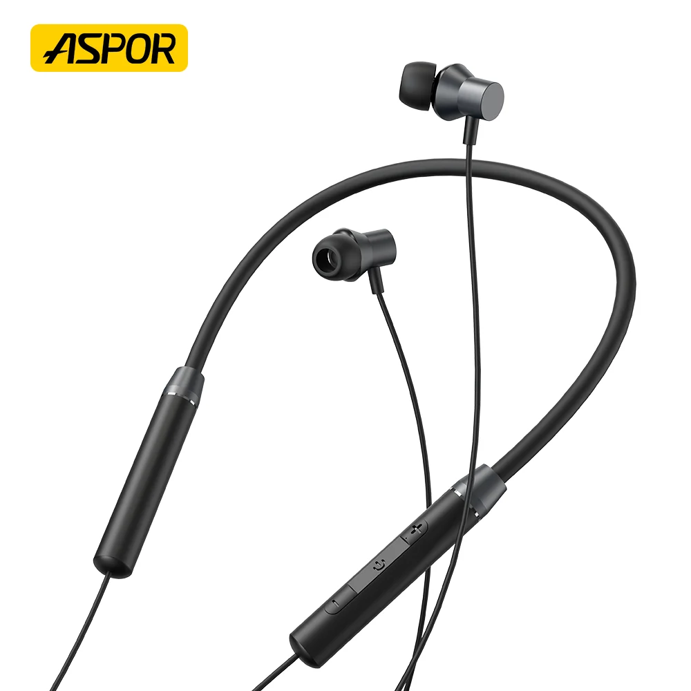 ASPOR A601 2023 Trend Working time 25 hours BT 5.0 Mini TWS Stereo Wireless Earbuds Waterproof IPX-6 Neckband