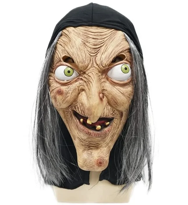 Halloween Horror Witch Mask Latex Head Witch Granny Masks Stage Performance Props Events Cosplay Party Supplies