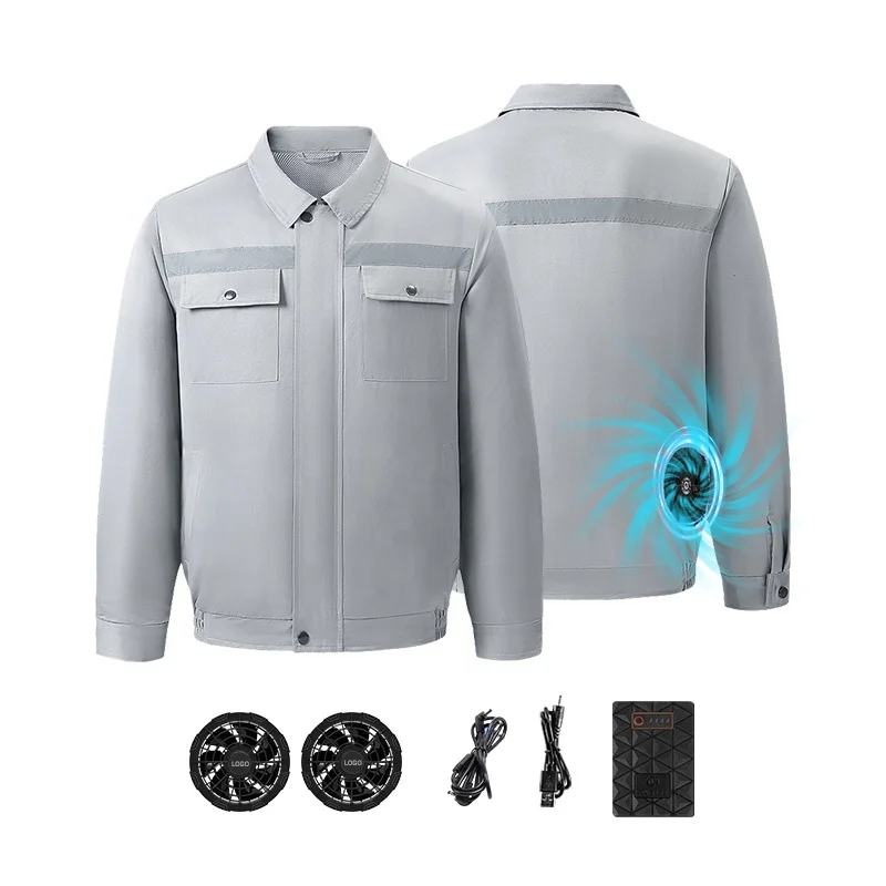 Wholesale Summer Three Wind Levels Mini Fan  Working Jacket Suits  Air-conditioned Cooling Clothing  Cooling Jacket For Men