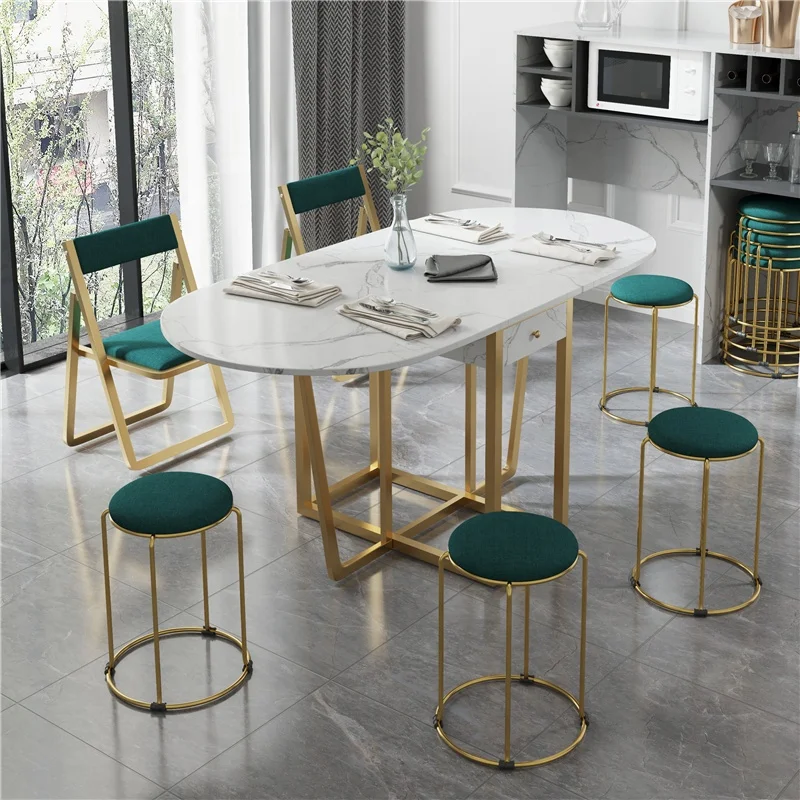 Factory Price Folding Dinning Table Marble Designs Extendable Dining Table