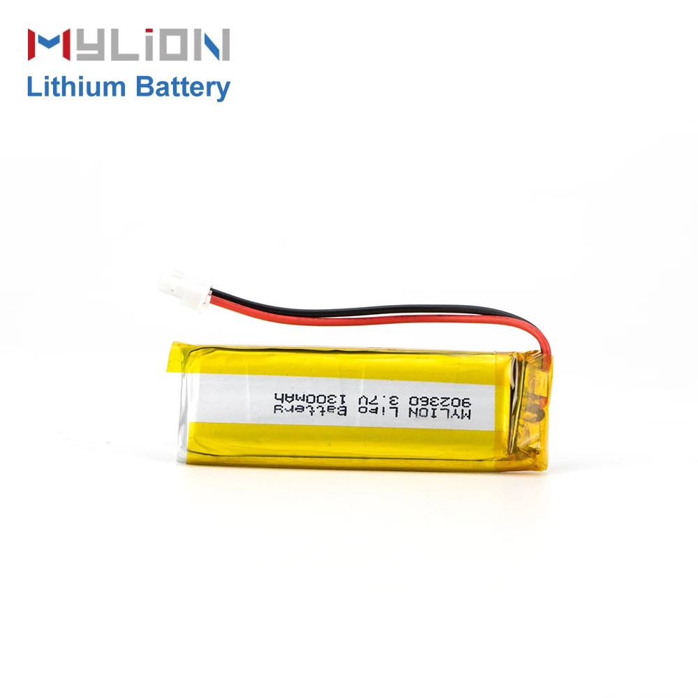Mylion Lipo 3.7V 1300mAh 902360 Mini Customized Battery Pouch Cell Li-ion for Beauty Instrument Microphone UPS