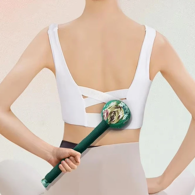 TCM Wormwood Hammer Handheld Back Massager Knock Stick Massage Meridian Hammer Knock Waist Neck Relax Muscle Massage Tool