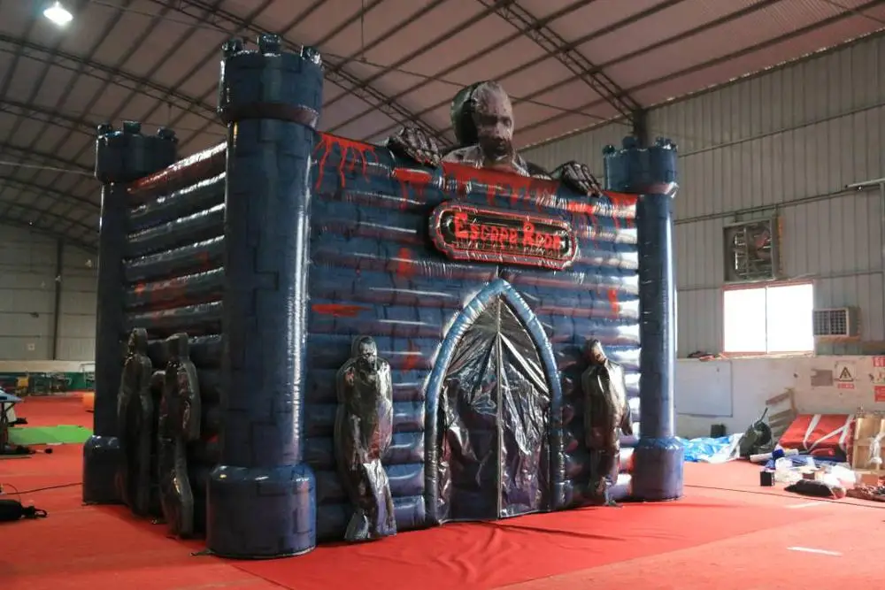 2021 IAAPA  Commercial halloween inflatable haunted house, inflatable escape room