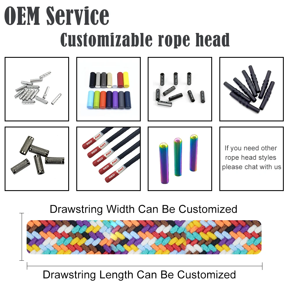 Gacent Factory Custom Size Polyester Nylon Round Cord Drawcord String Hoodie Strings Jacquard Woven Custom Brand Name Logo Cord