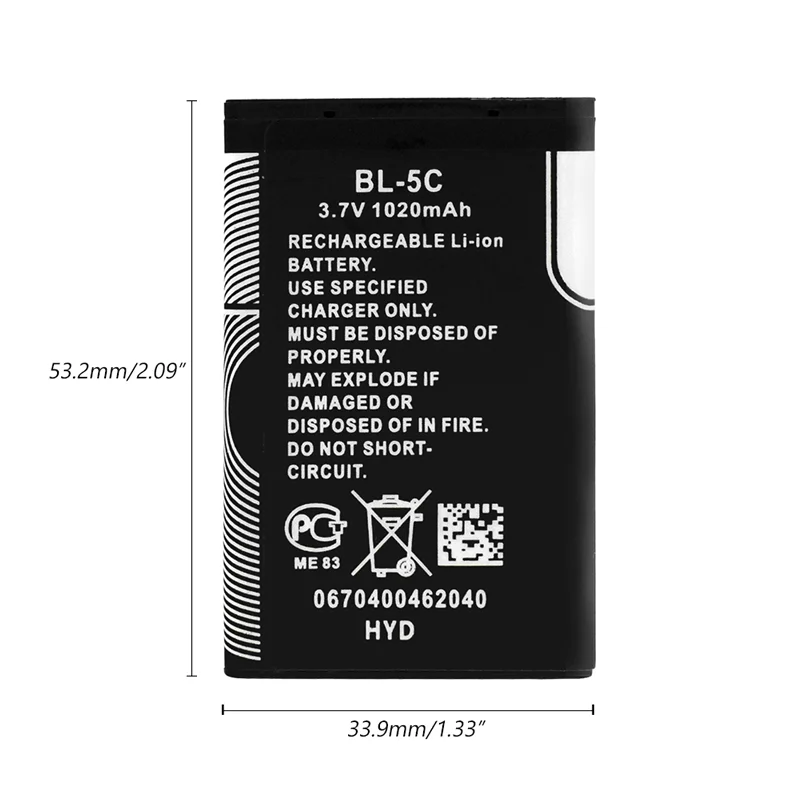 3 7 V 1200 мА/ч BL-5C батарея для Nokia 1100 1600 2112 3100 3555 6085