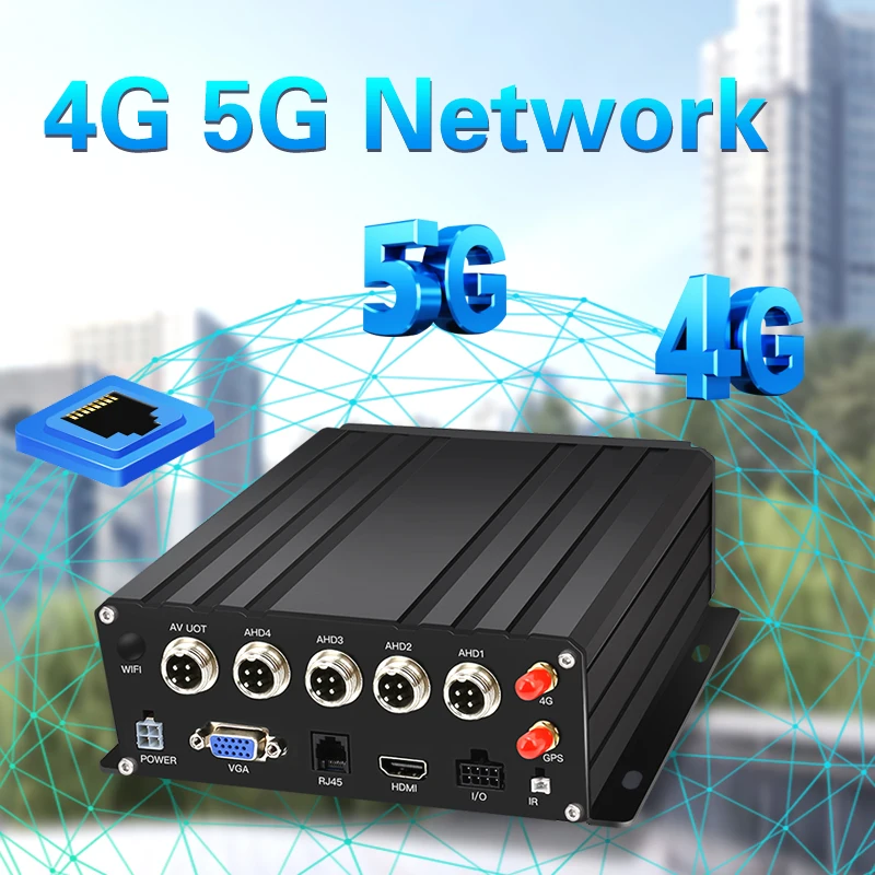 CCT 4-CH AHD monitoring dual SD card GPS positioning 1080P HD full network 4G hard disk storage car mounted video recorder