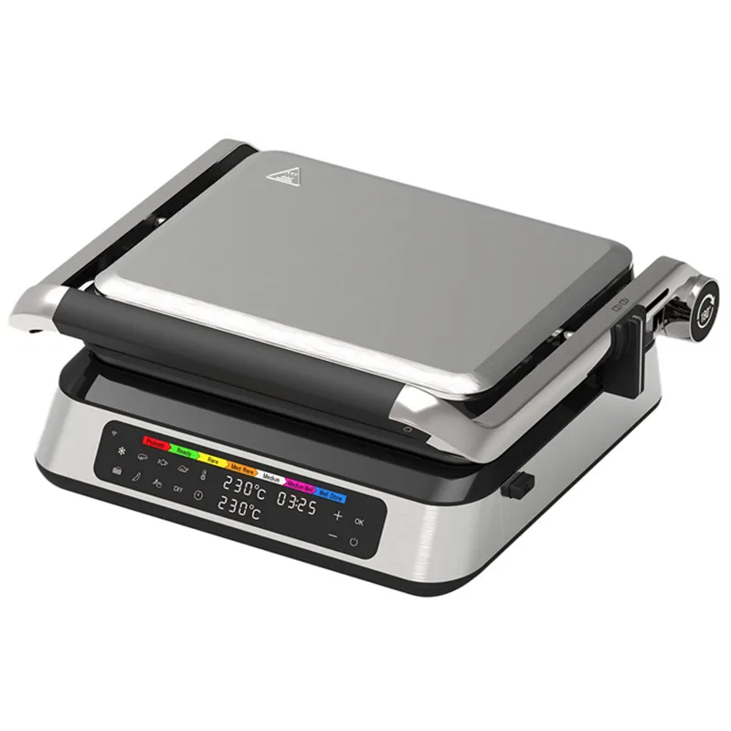 Healthy Detachable Nonstick Grill and Griddle Plates Dual Heat Settings Contact Grill with Separate temperature control