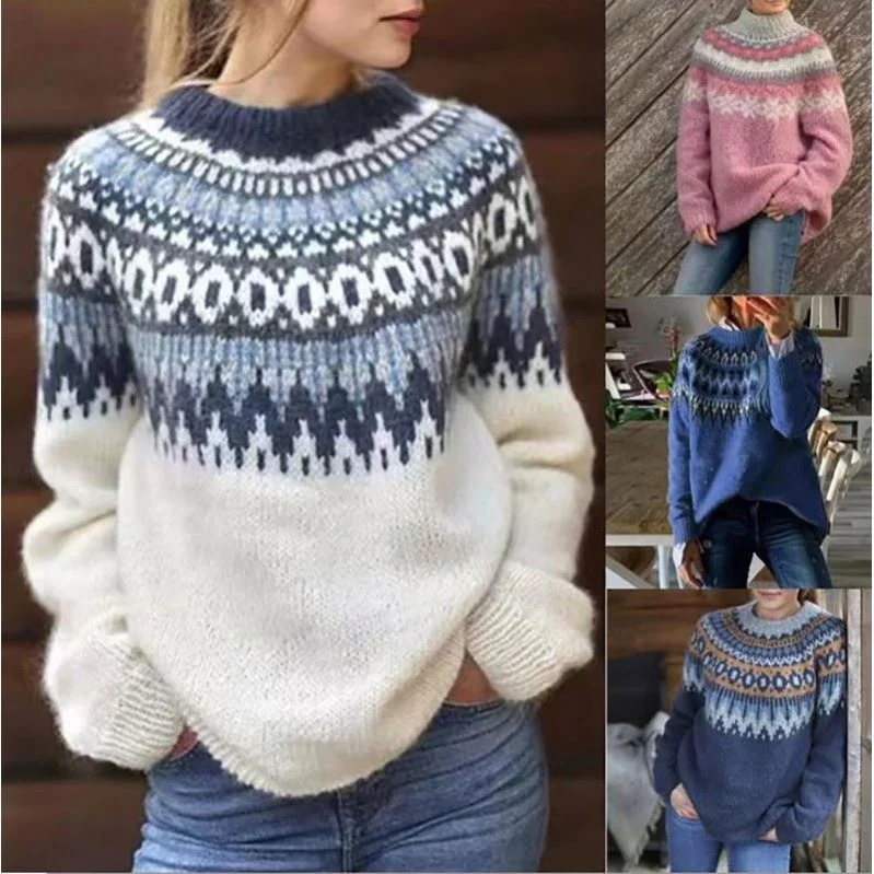 Custom knit sweater women crochet sweater long sleeve turtleneck woman knitwear handmade sweater design for ladies