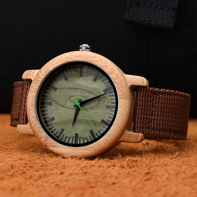 DODO DEER Shenzhen Factory OEM Private Logo Mens Bamboo Wooden Watch Nylon Band Wrist Watches