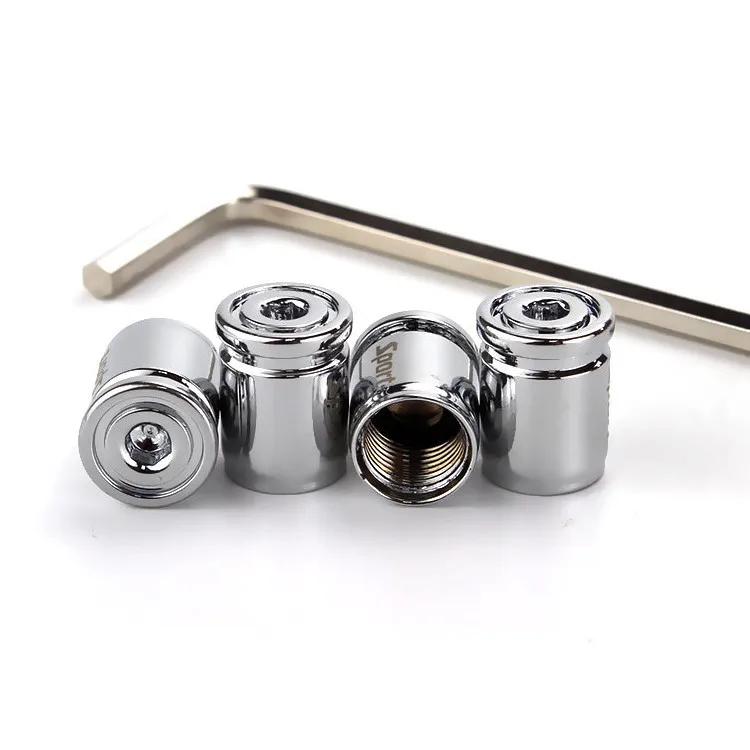 Auto Universal titanium color Anti - theft Stainless steel valve stem cap