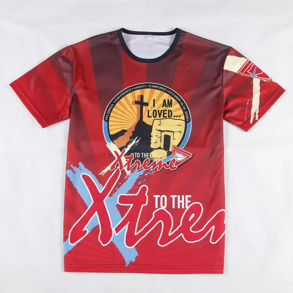 Custom 100% polyester All over print full print t-shirt sublimation