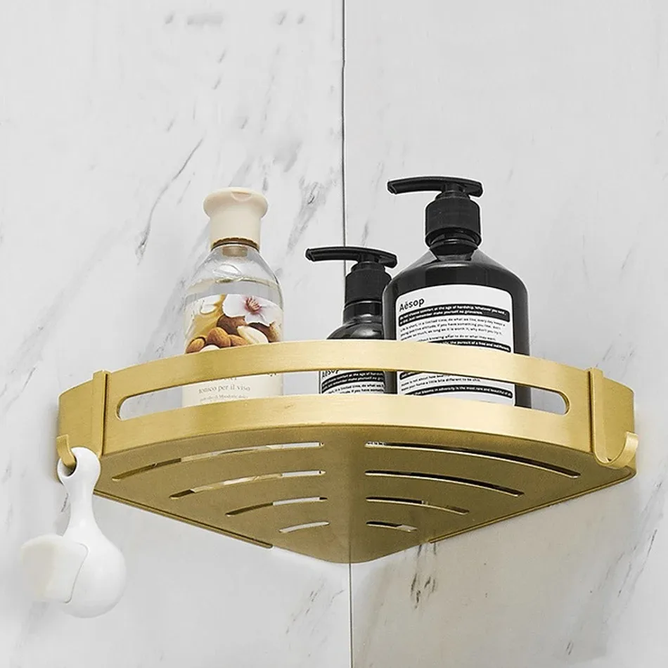 High Quality Aluminium Bathroom Corner Shelf Wall Mounted Self-Adhesive Bathroom Corner Shelf With Strong Load Bearing Capacity