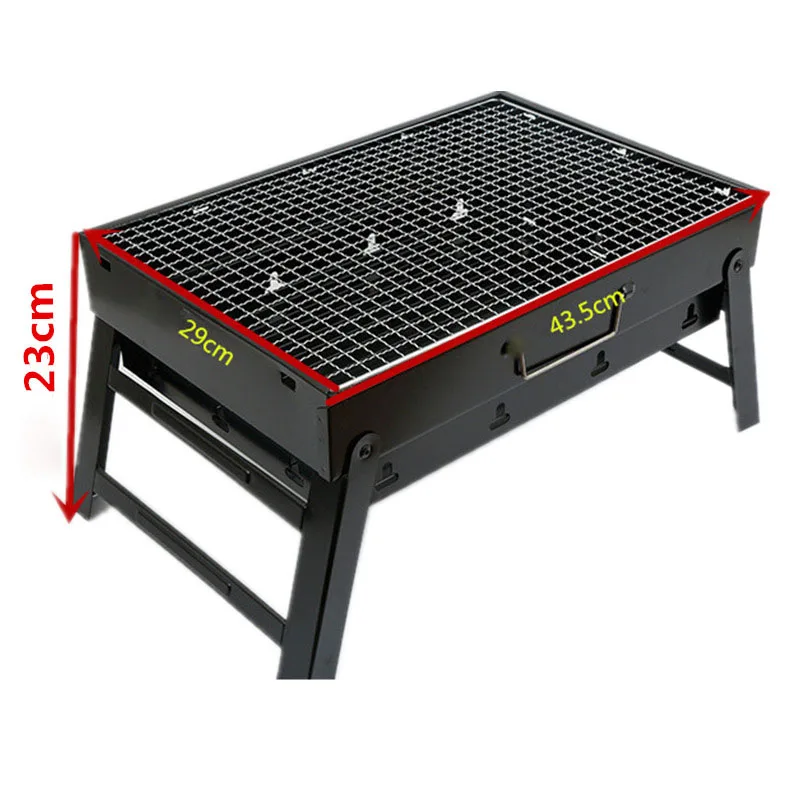 New Drawer-type charcoal grill multi-scene camping parties Rectangular portable folding BBQ grill