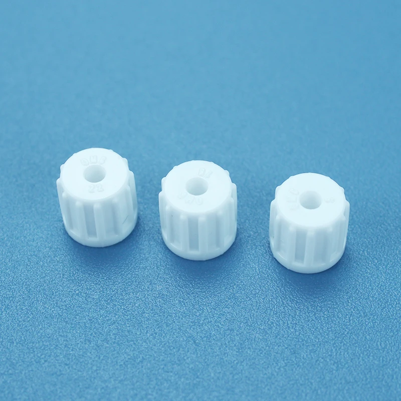 
Medical disposable blue and white luer lock cap 